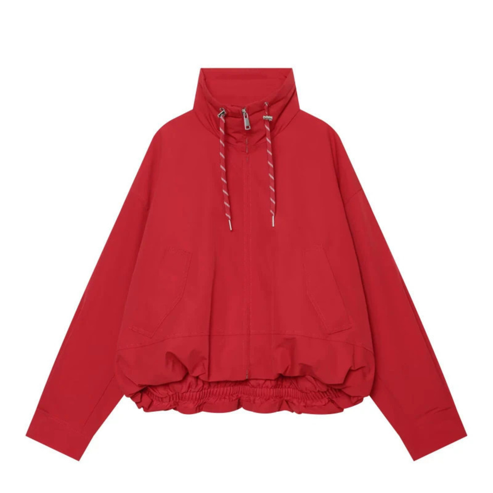 ZARA Fashionable Drawstring Stand Collar Short Jacket